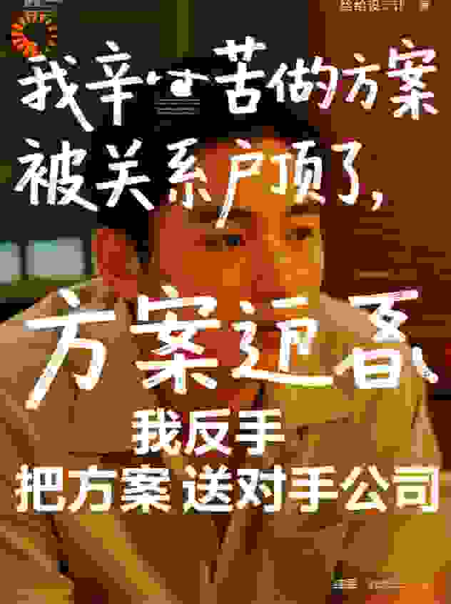 我辛苦做的方案被关系户顶了，我反手把方案送对手公司